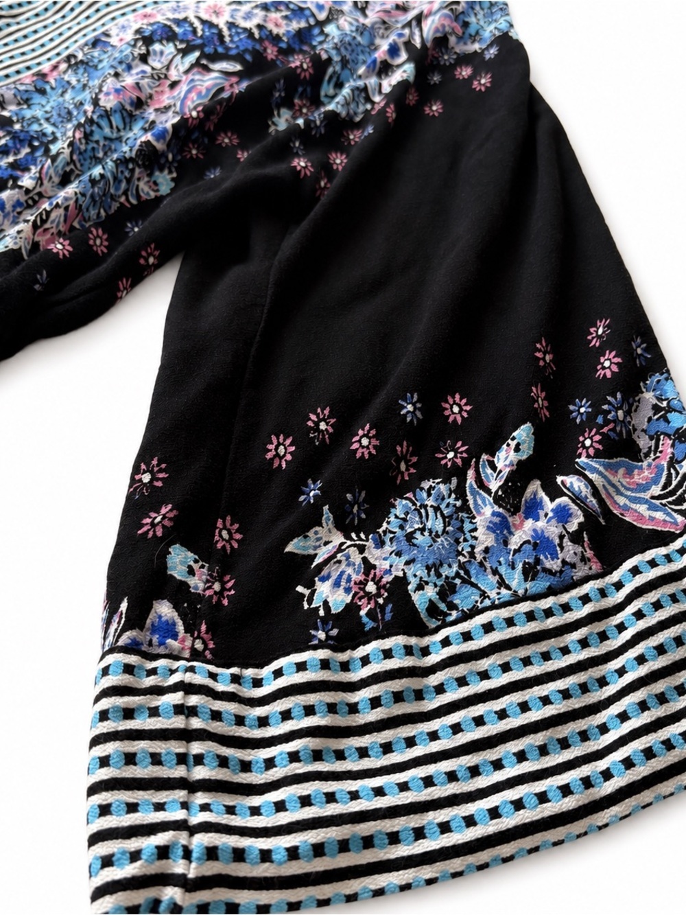 Free People Bohemian Floral V-Neck Cropped Blouse, Size XS - Picture 5 of 7